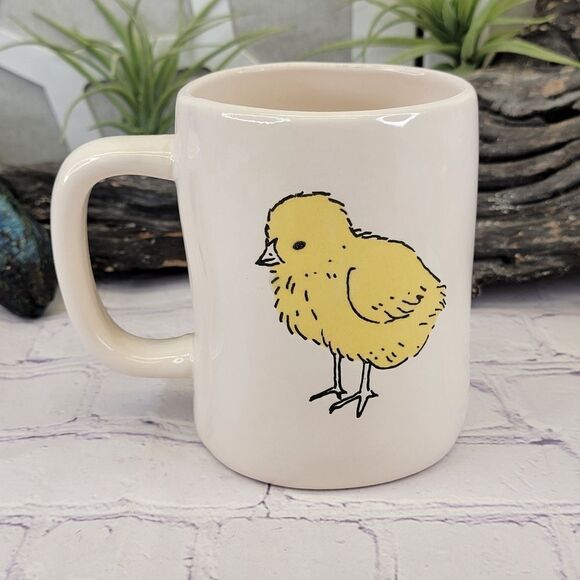 Rae Dunn CUTE CHICK White/Yellow Double-Sided Ceramic Mug - Picture 3 of 7